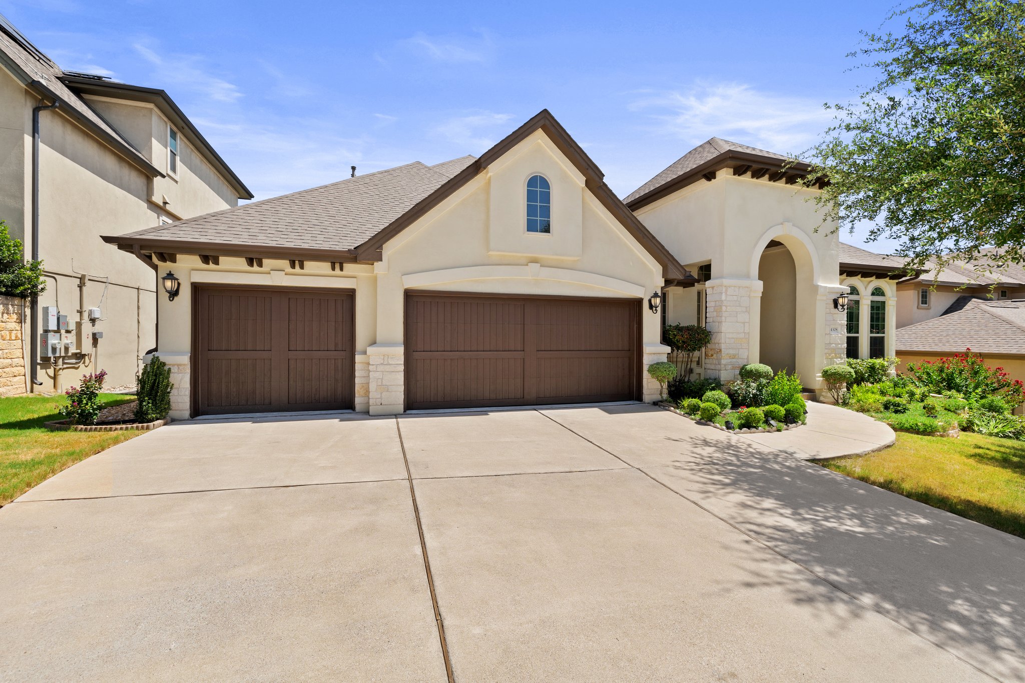 3-car attached garage with storage