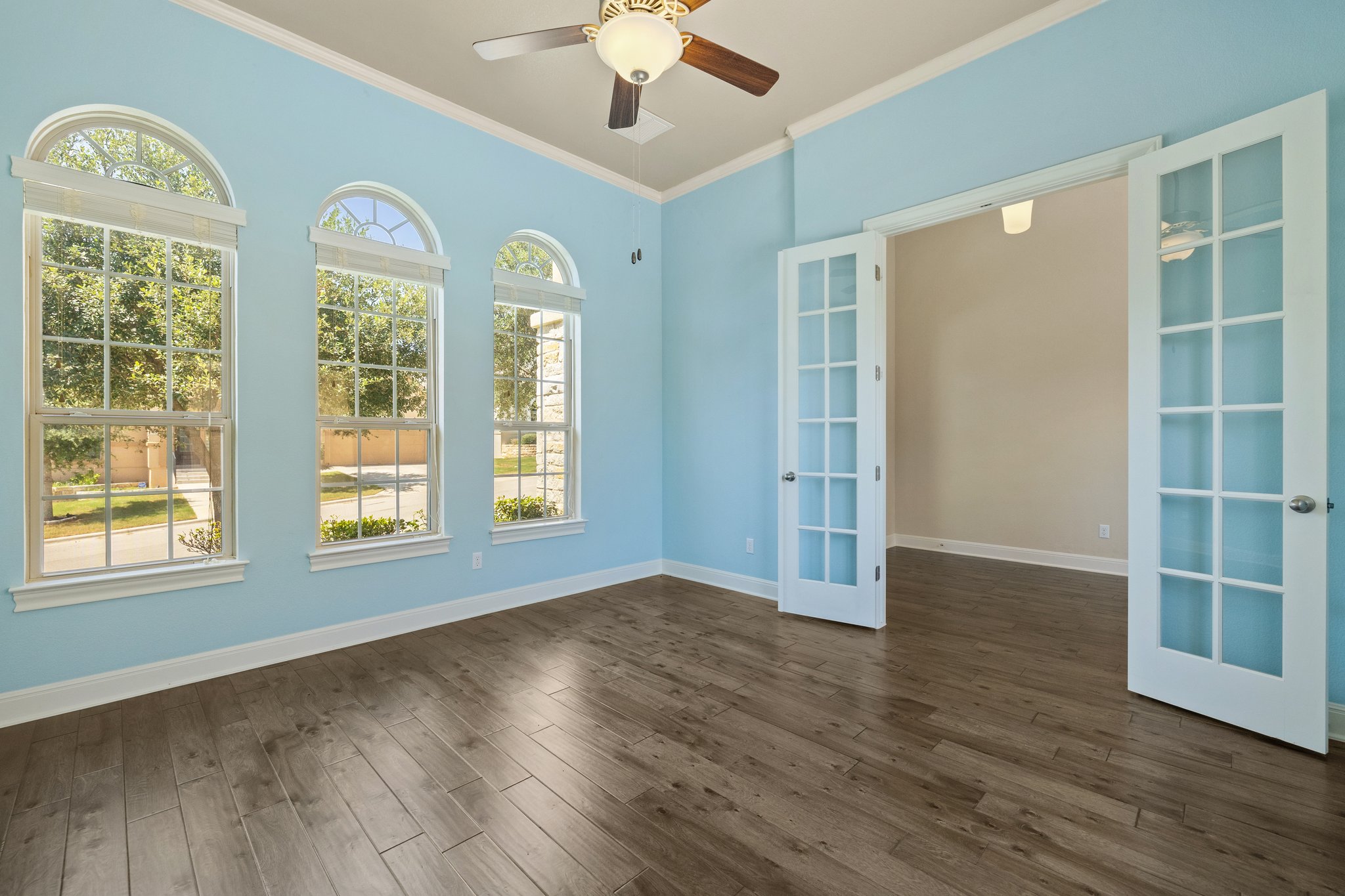 The study at the front of the house can also be used as a sitting area.