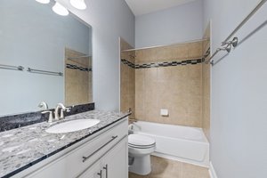 The full bathroom to be used by Bedroom 2.