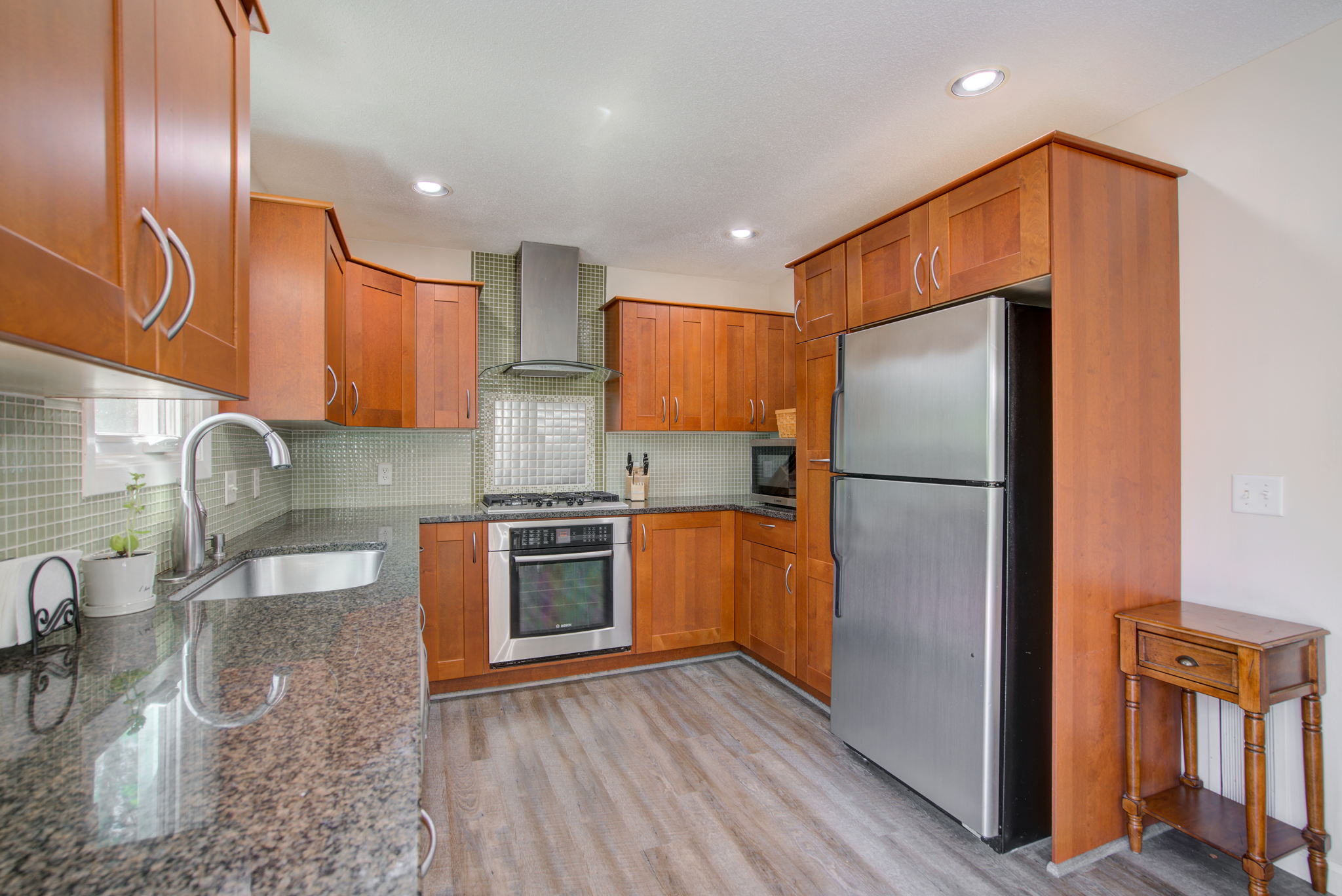 Stainless appliances and beautiful cabinetry