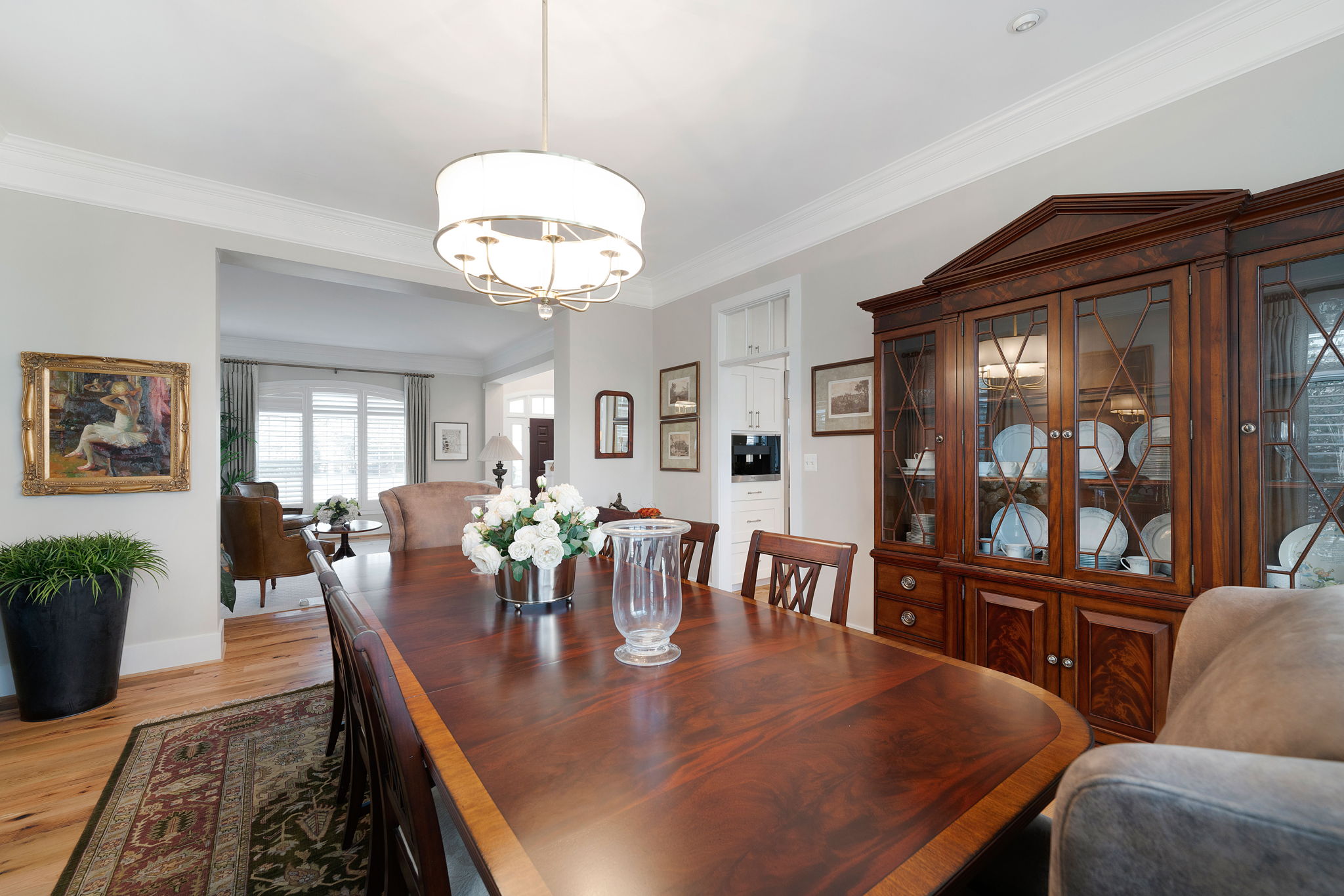 This dining room is spacious and gracious