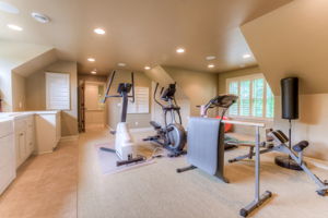 Exercise room accessed via master bedroom, complete with laundry