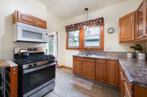 Pull out Spice Rack on the left of the stove
