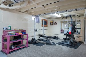Spacious basement for a home gym