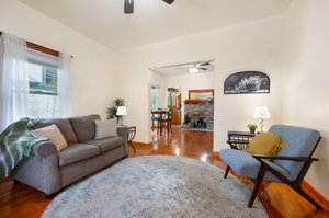Old charm living room with hardwood floors