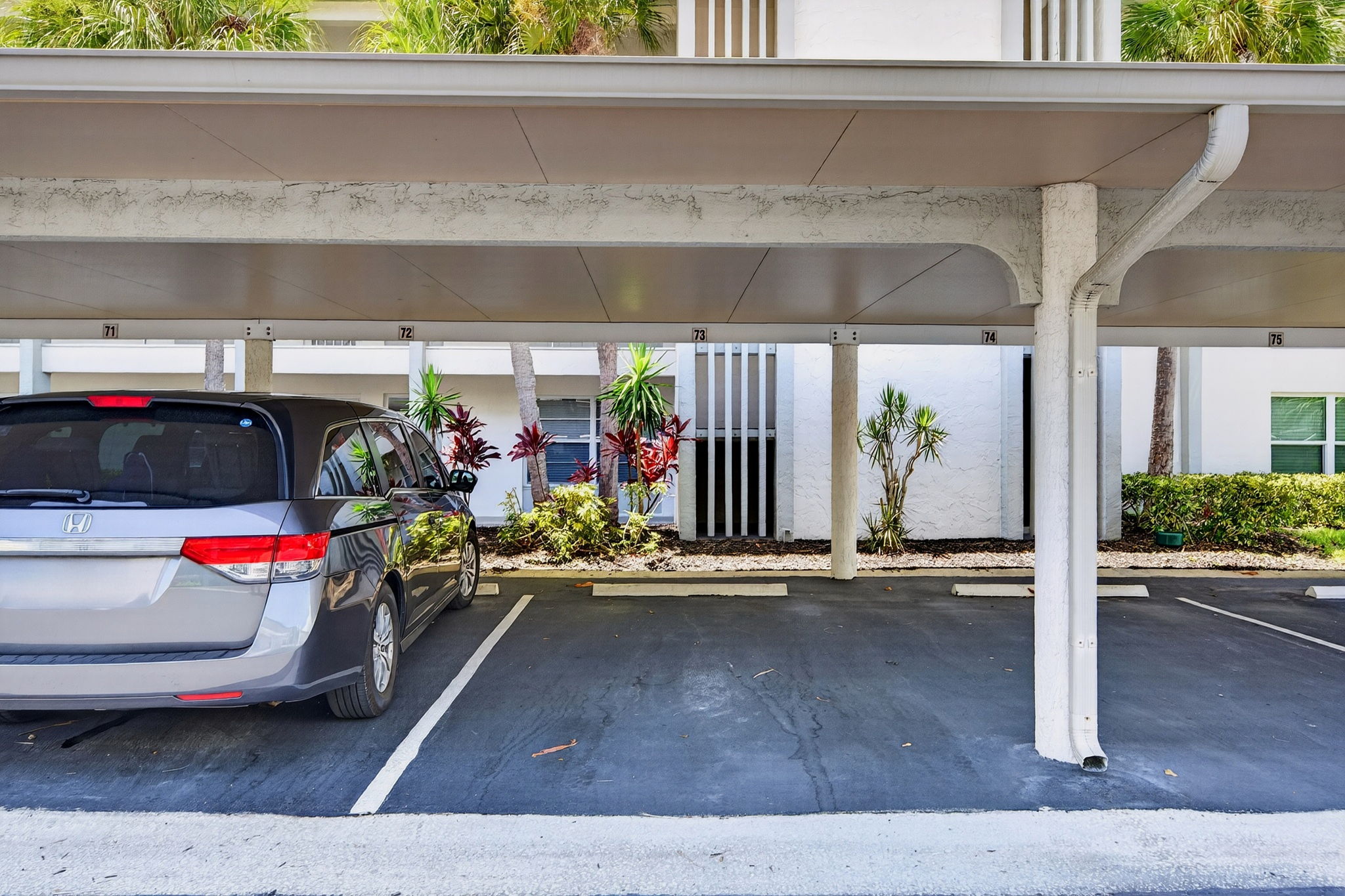 Covered parking space #72