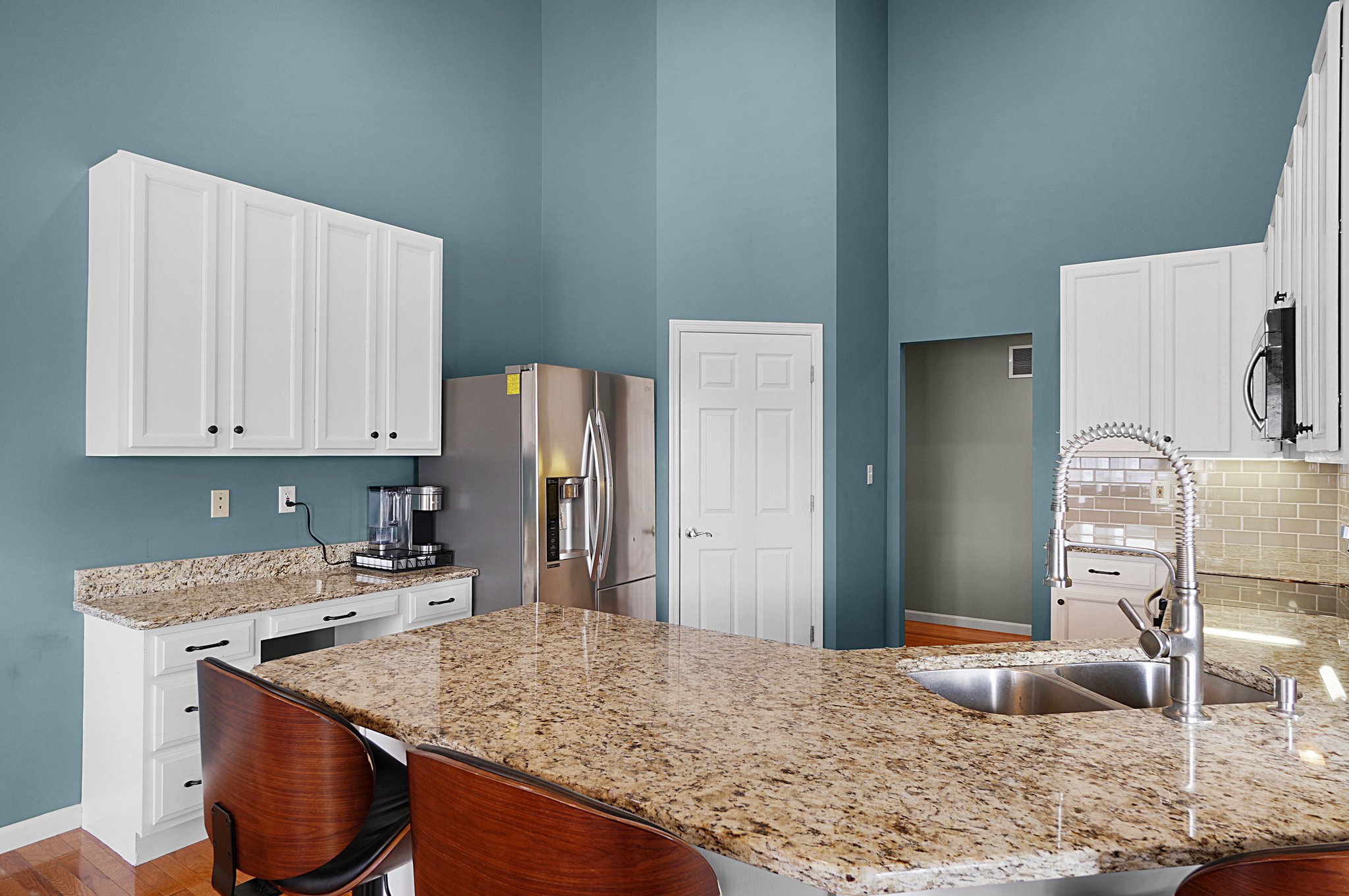 Granite countertops in updated kitchen