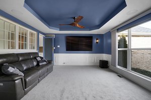 Media room with built-in surround sound.