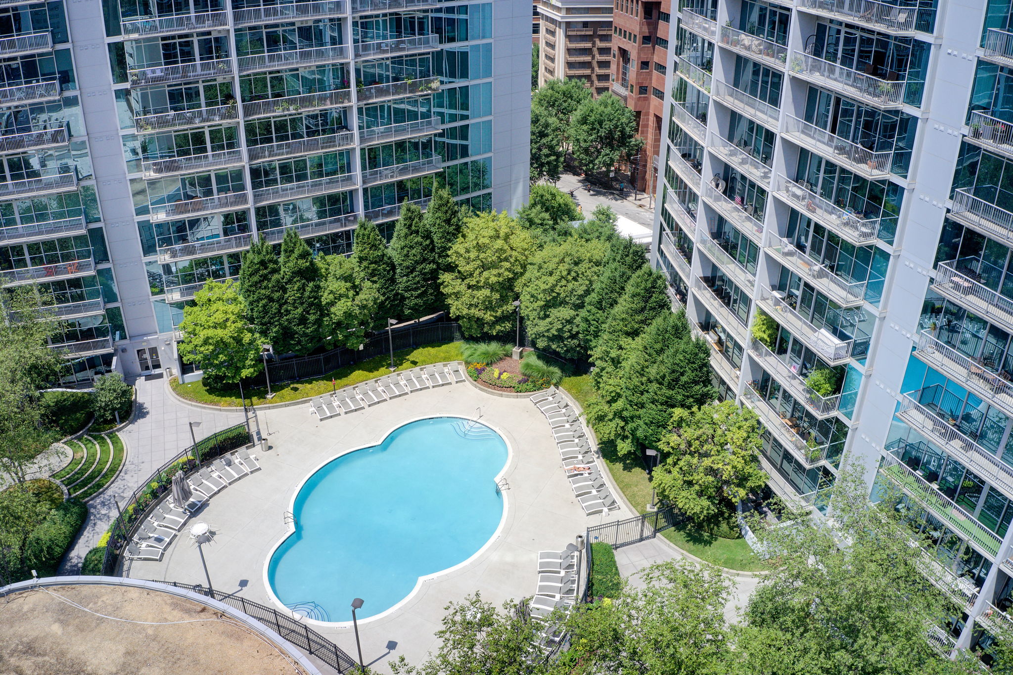 33 Aerial Pool w Building Exteriors