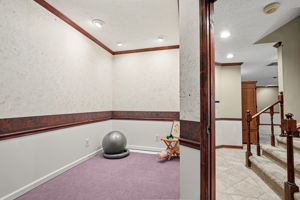Lower level exercise room
