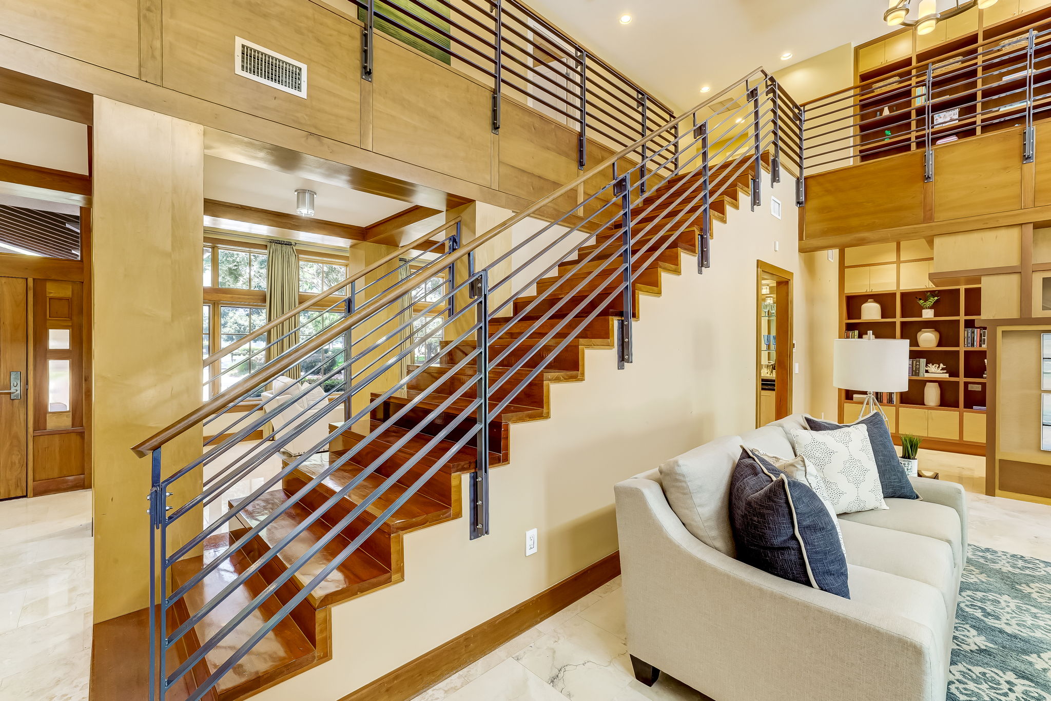 Metal Railing & Wood Treads & Risers