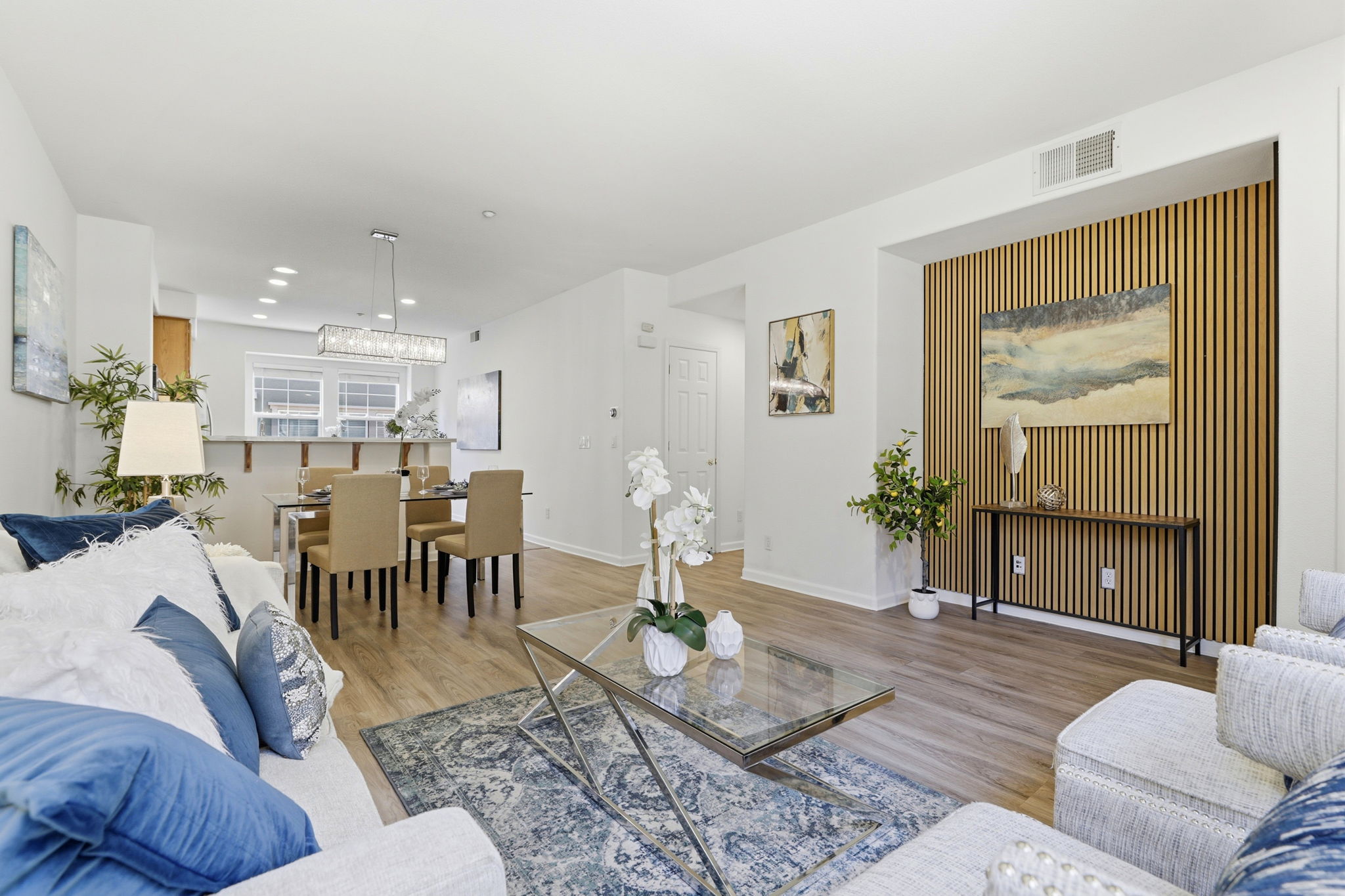 Formal living room with Media wall