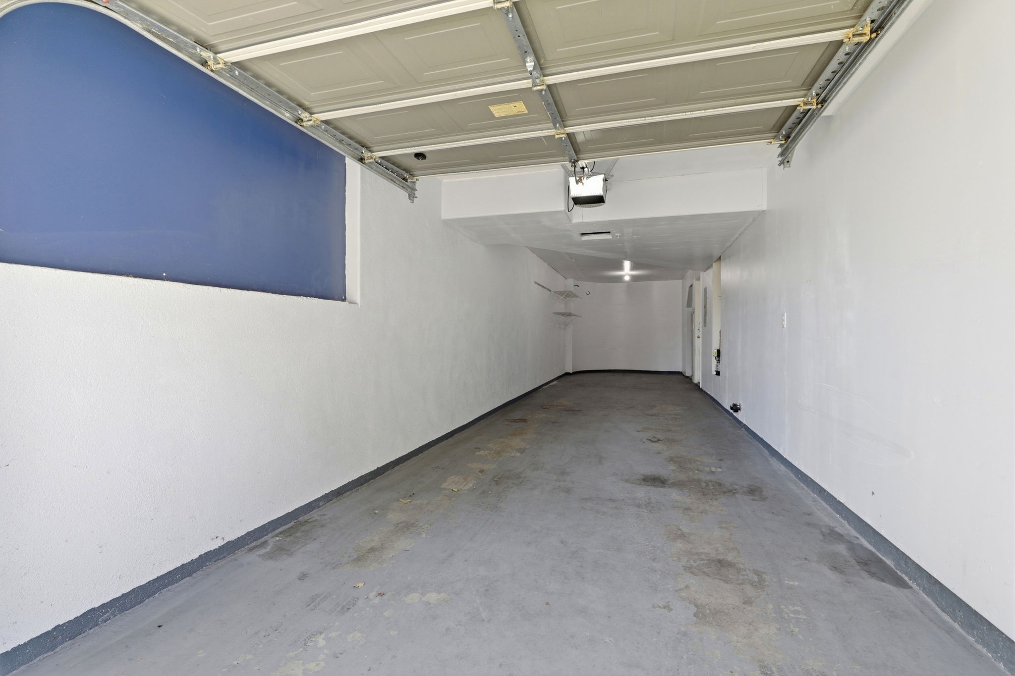 Two car tandem garage with extra storage
