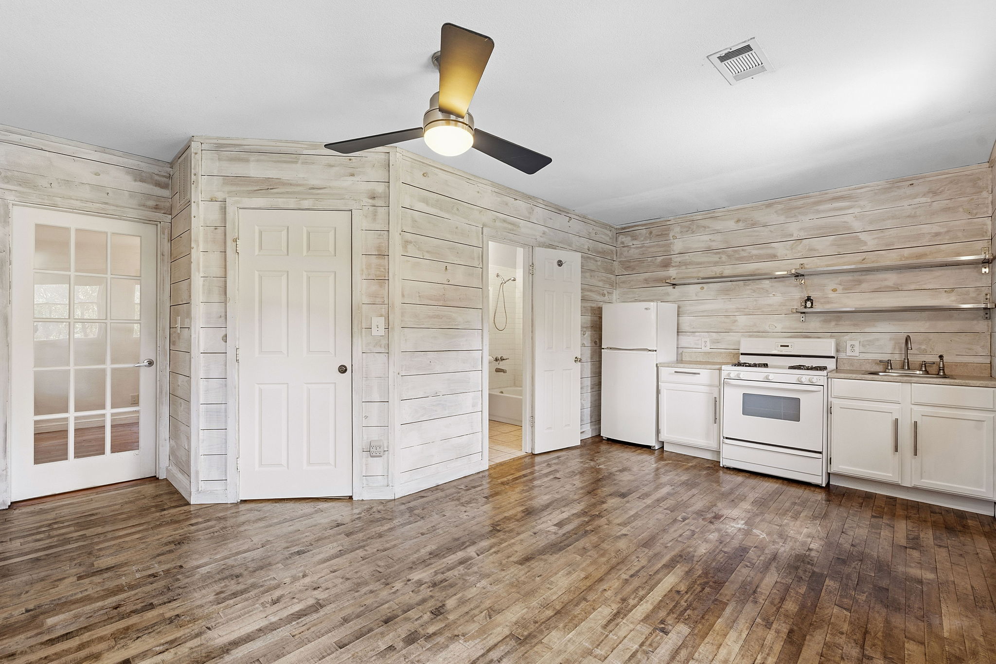 The second bedroom connects through to an add-on done by a prior owner.  It has been repurposed with a separate exterior entrance as "the casita".