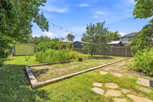 The bocce court.