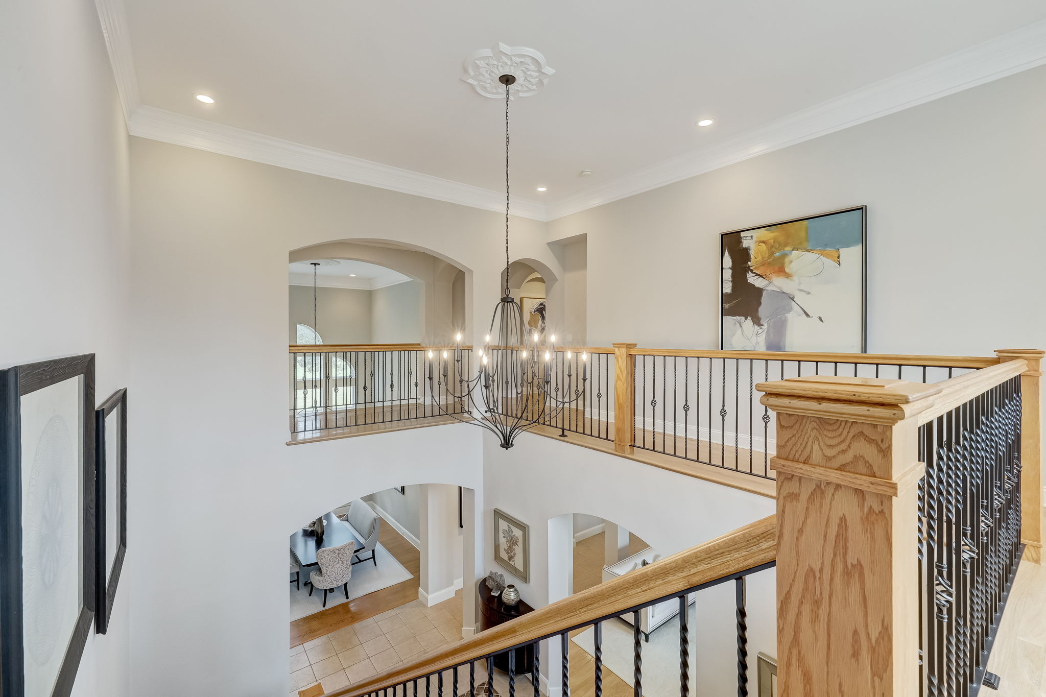 Wrought Iron & Wood Railing