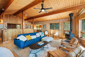 Living room with woodburning stove