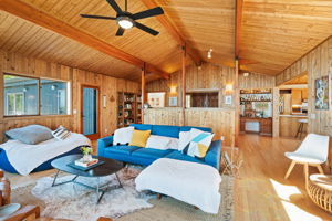 Living room with water view