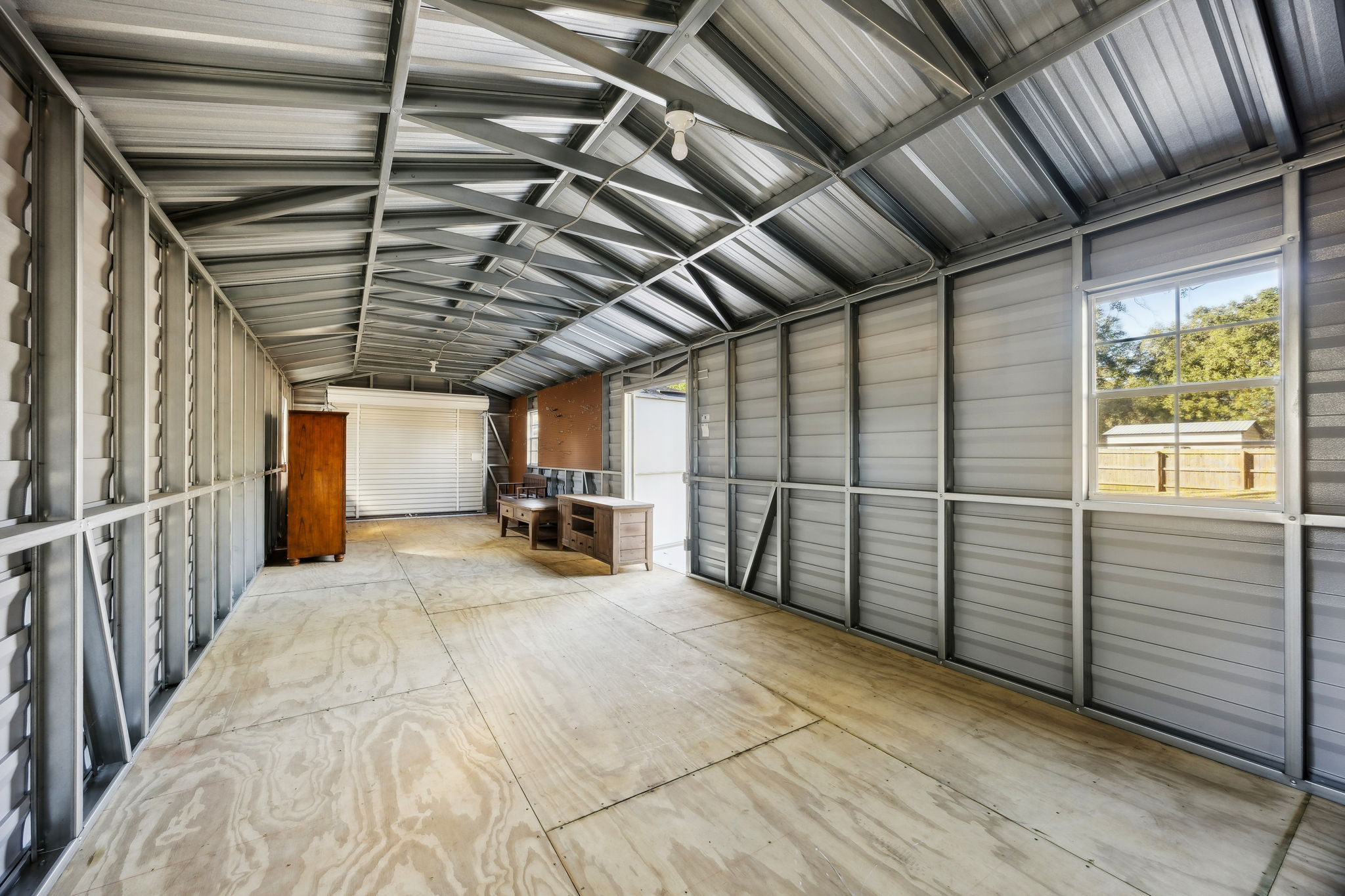 12 X 36 Shed Interior with Pegboard