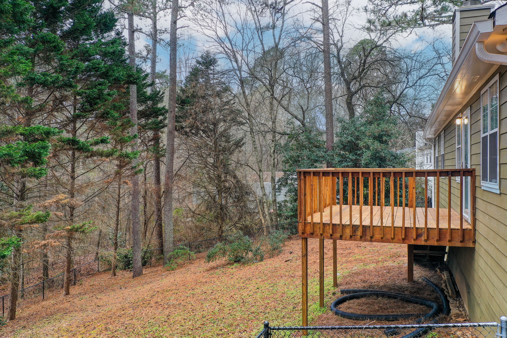 32 Aerial Back Yard w Deck Reference