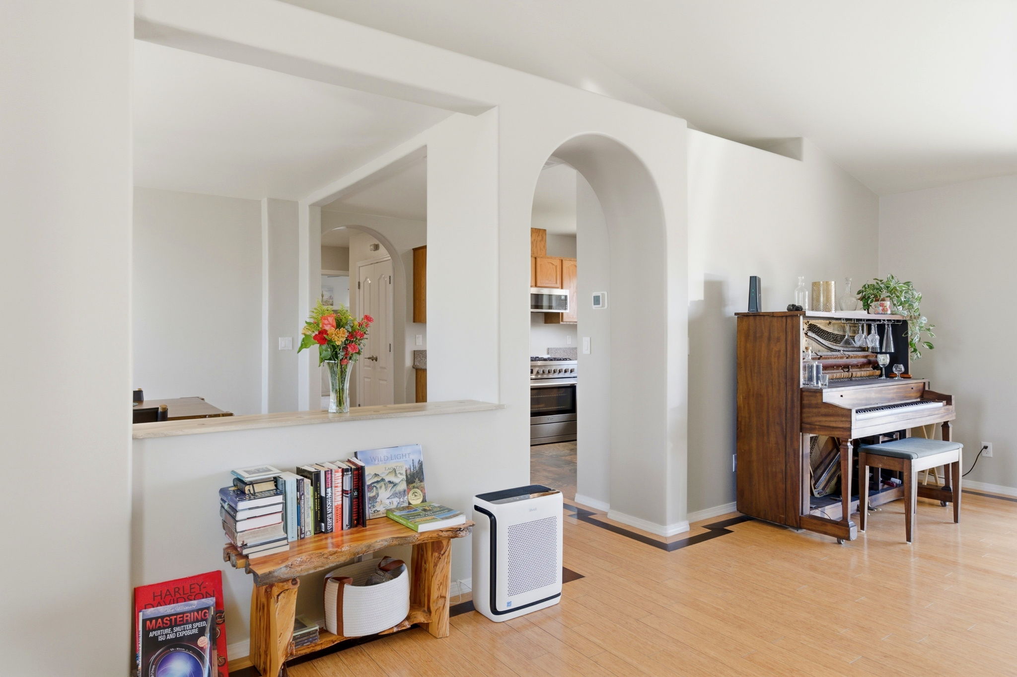 Living Room to Kitchen and Dining Room.