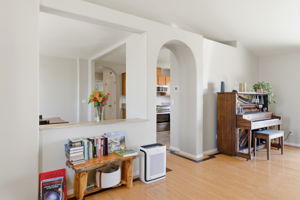 Living Room to Kitchen and Dining Room.