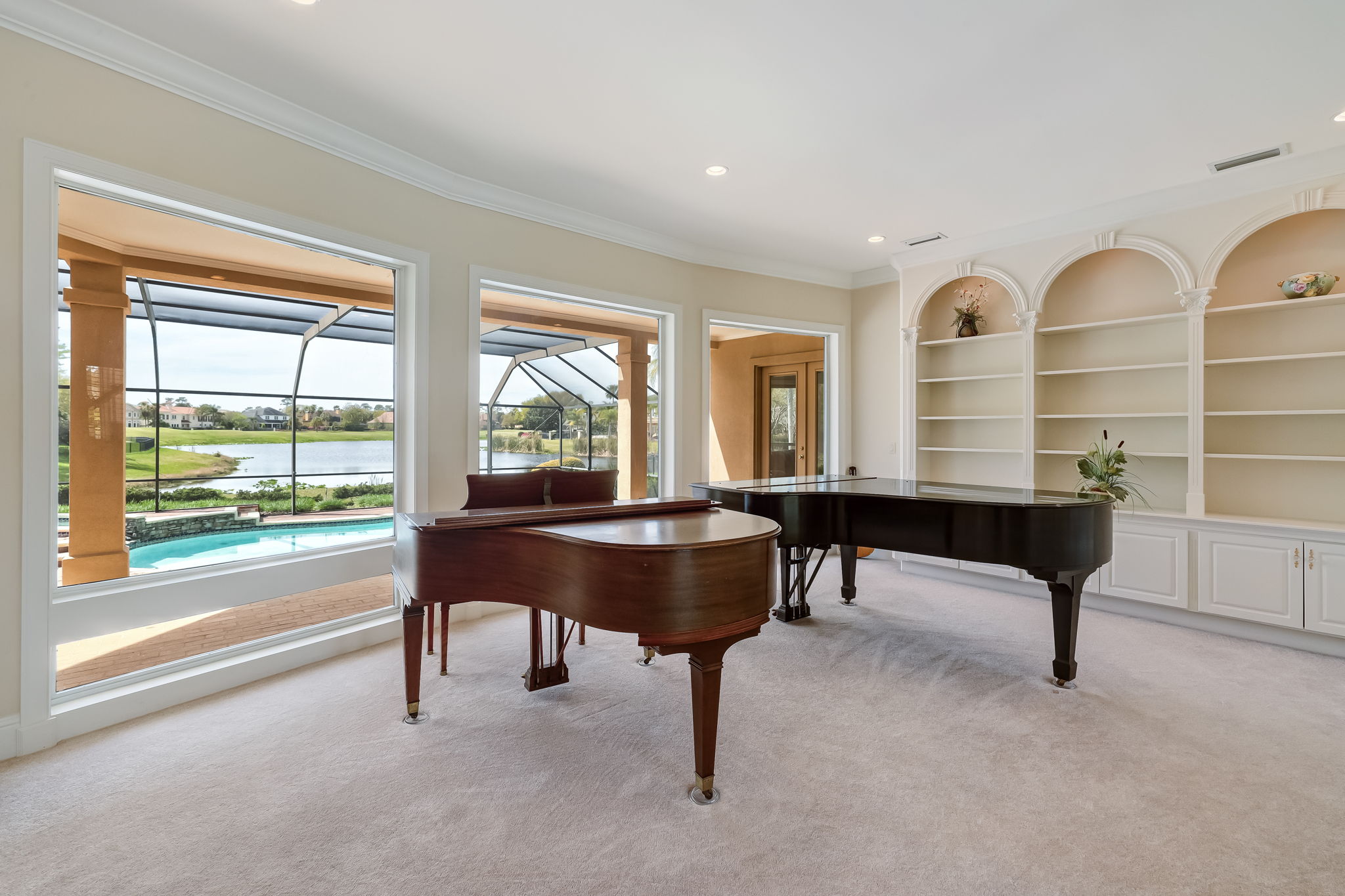 Living Room with Built ins