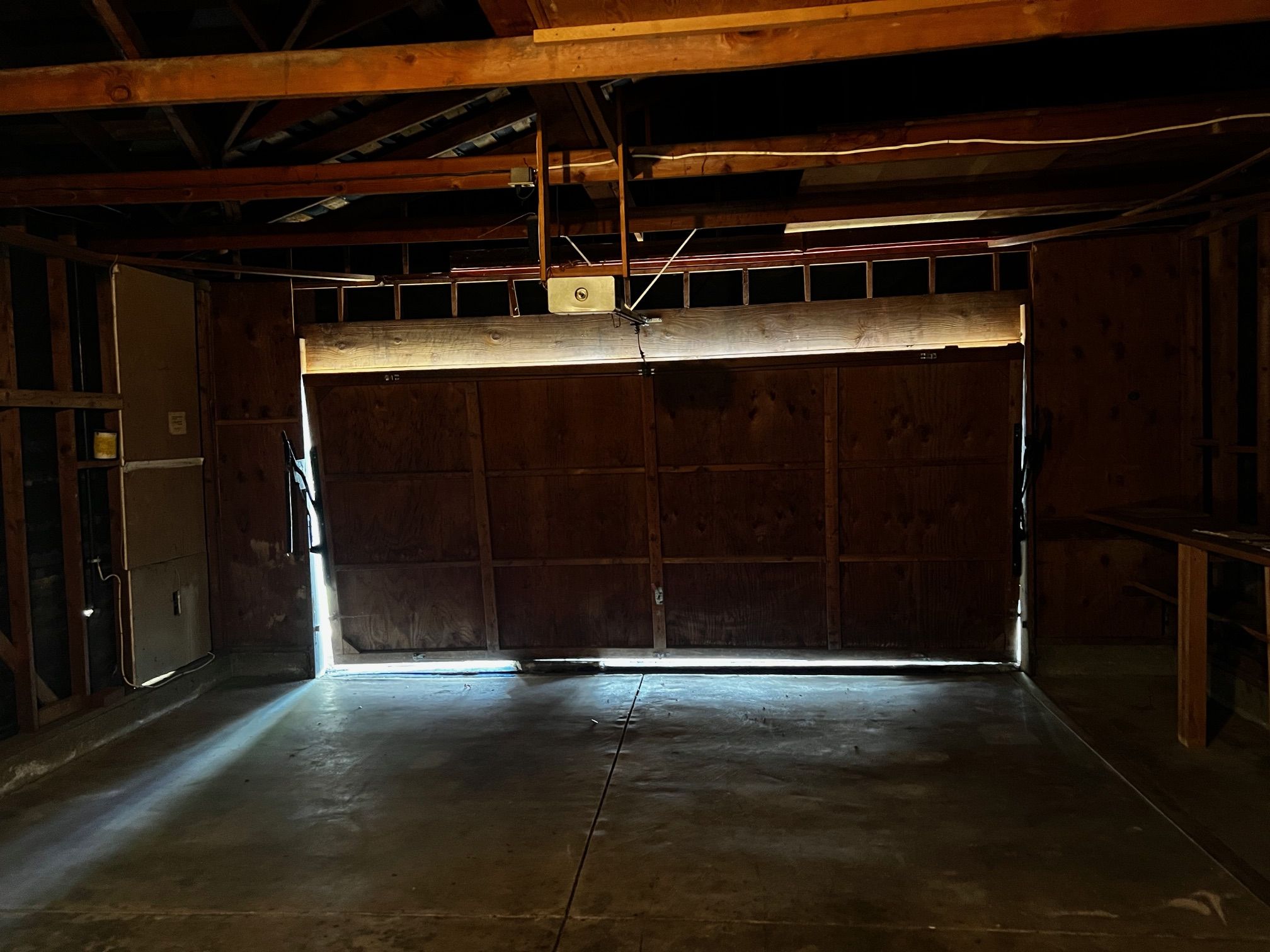 Spacious Two Car Garage with Shelving