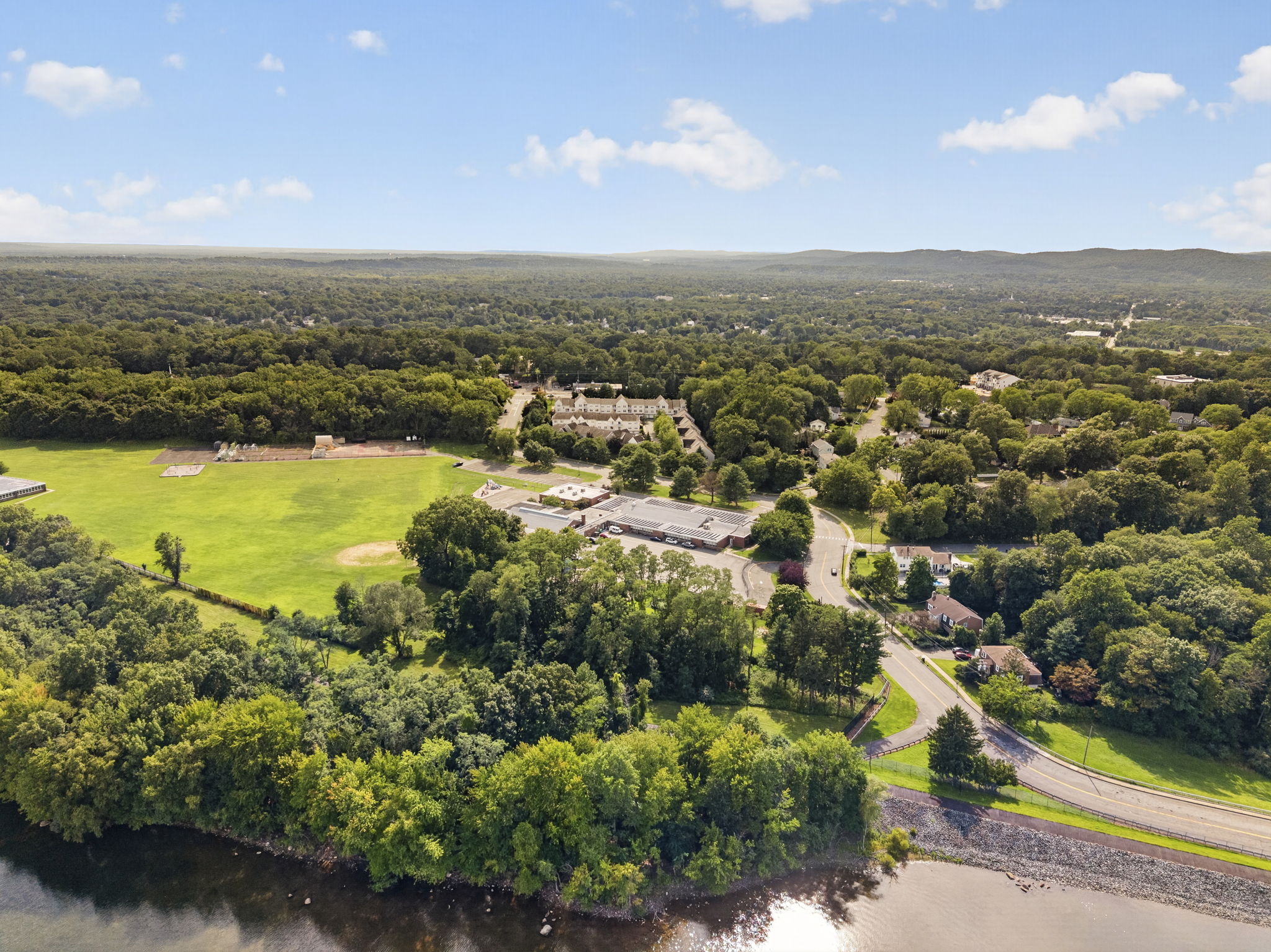 Drone View of Complex: arrow points to complex, nearby AP Terhune Elementary School