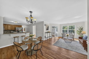 Open Concept Living-Living, Dining & Living Room & Kitchen with Breakfast Bar