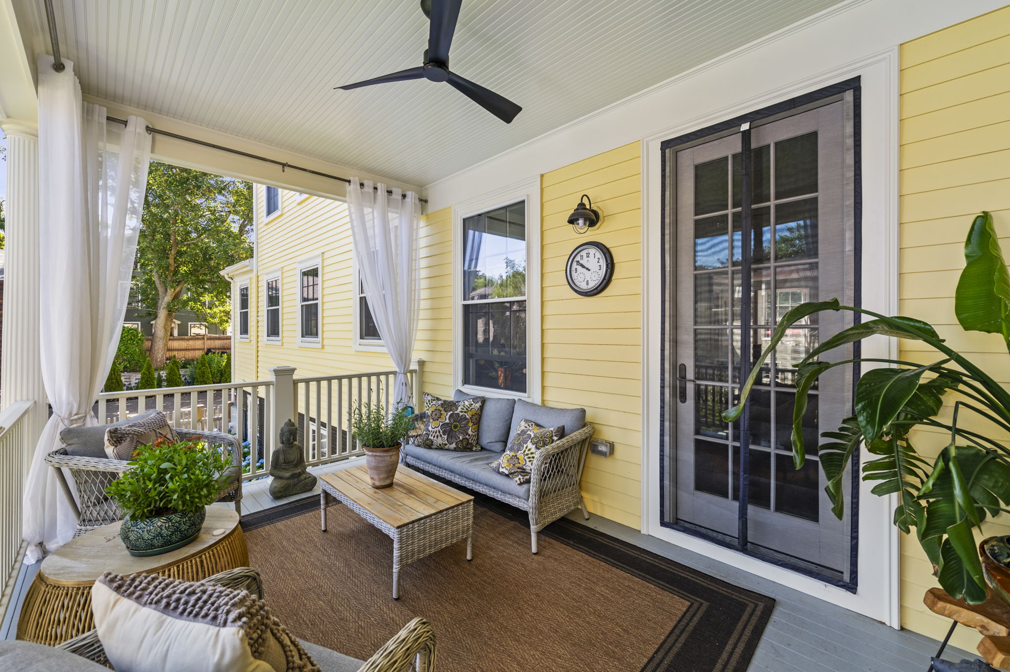Ceiling Fan and curtains