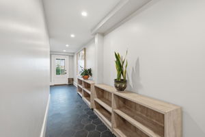 Basement hallway to the backdoor