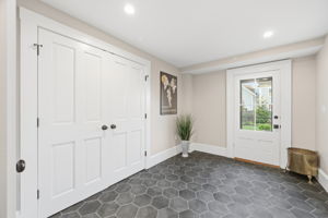 Mudroom entryway to the backyard