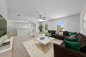 Virtually staged upstairs living area.