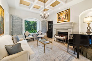 Living Room with Coffered Ceiling