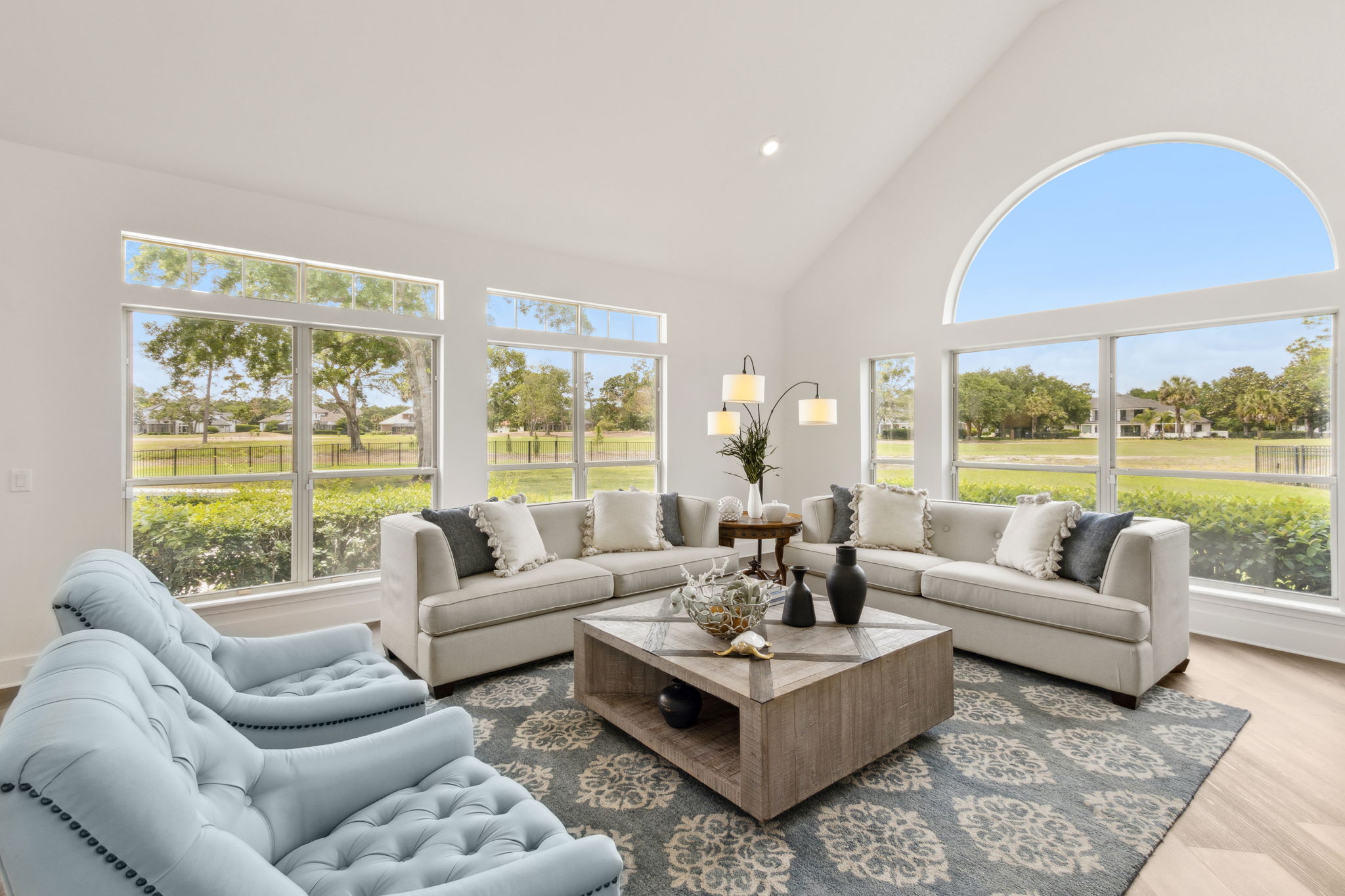 Family Room with Wall of Windows