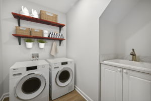 Laundry Room virtually staged shelving
