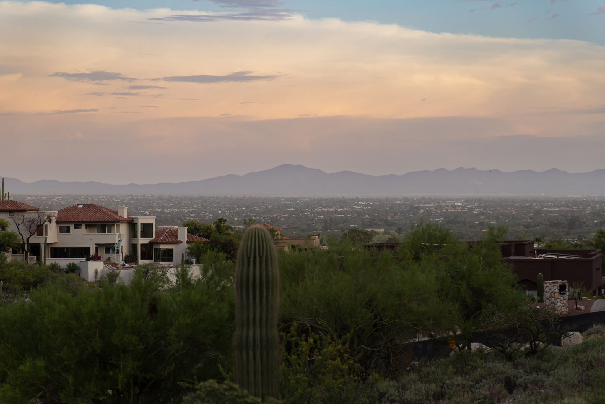 Views South to Santa Rita Mountains/City Lights