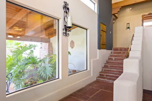 Flagstone stairway to the bedroom wing