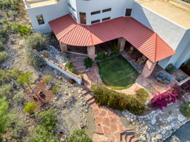 Aerial Metal Roof over front patio