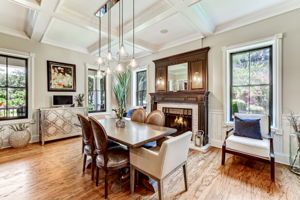 Coffered Ceiling & Fireplace