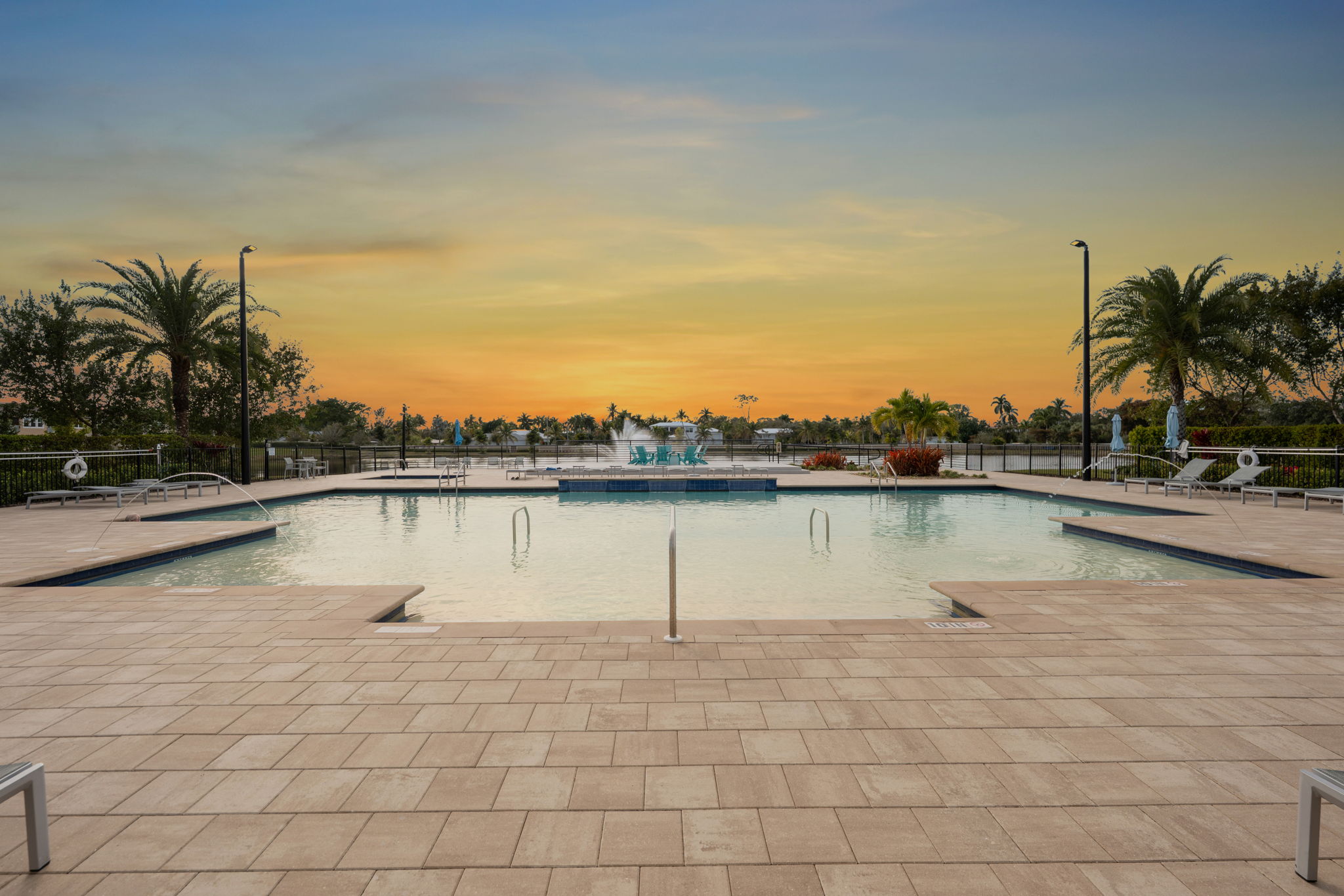 Community Pool at Sunset