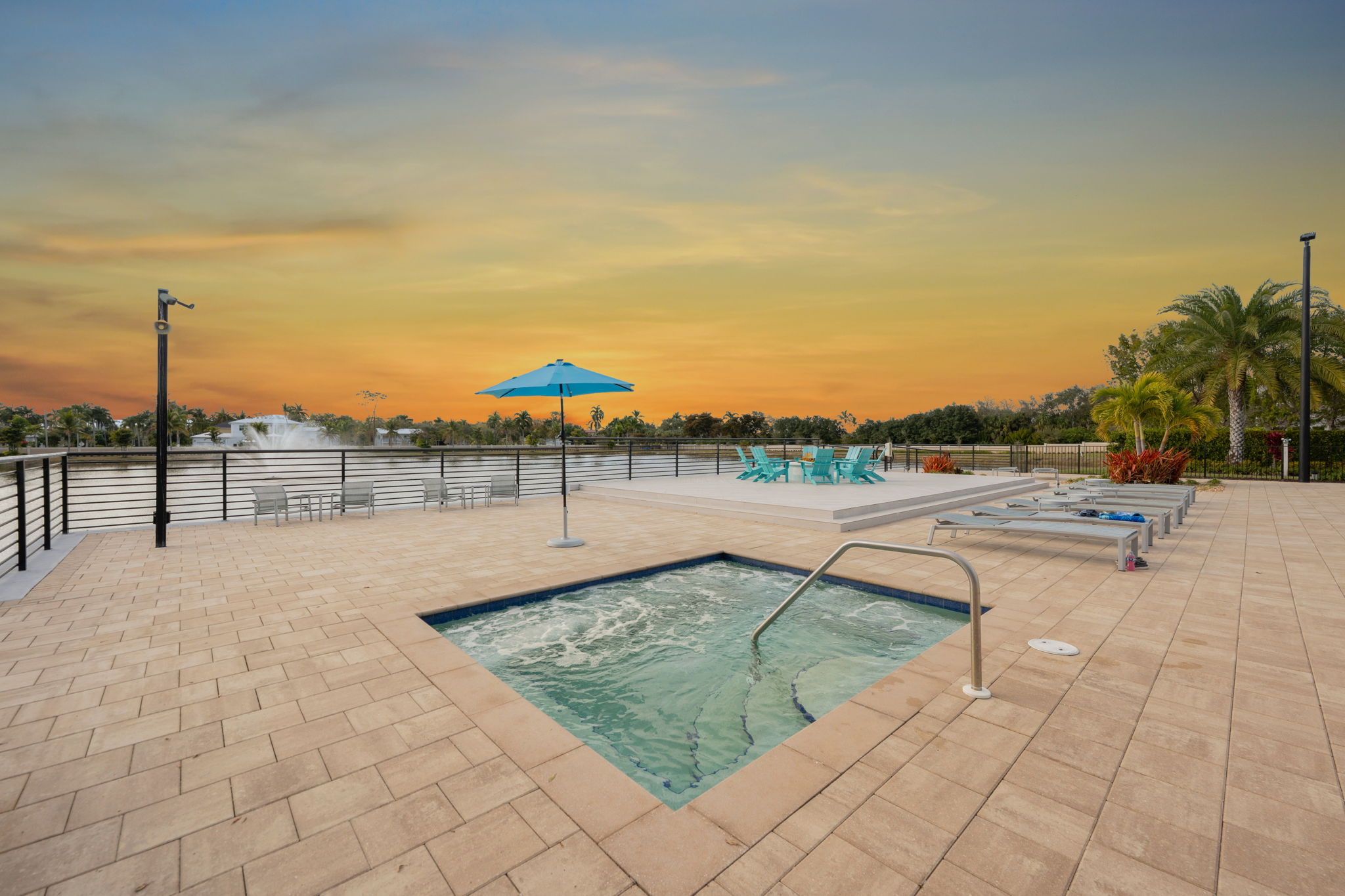 Community Spa at Sunset