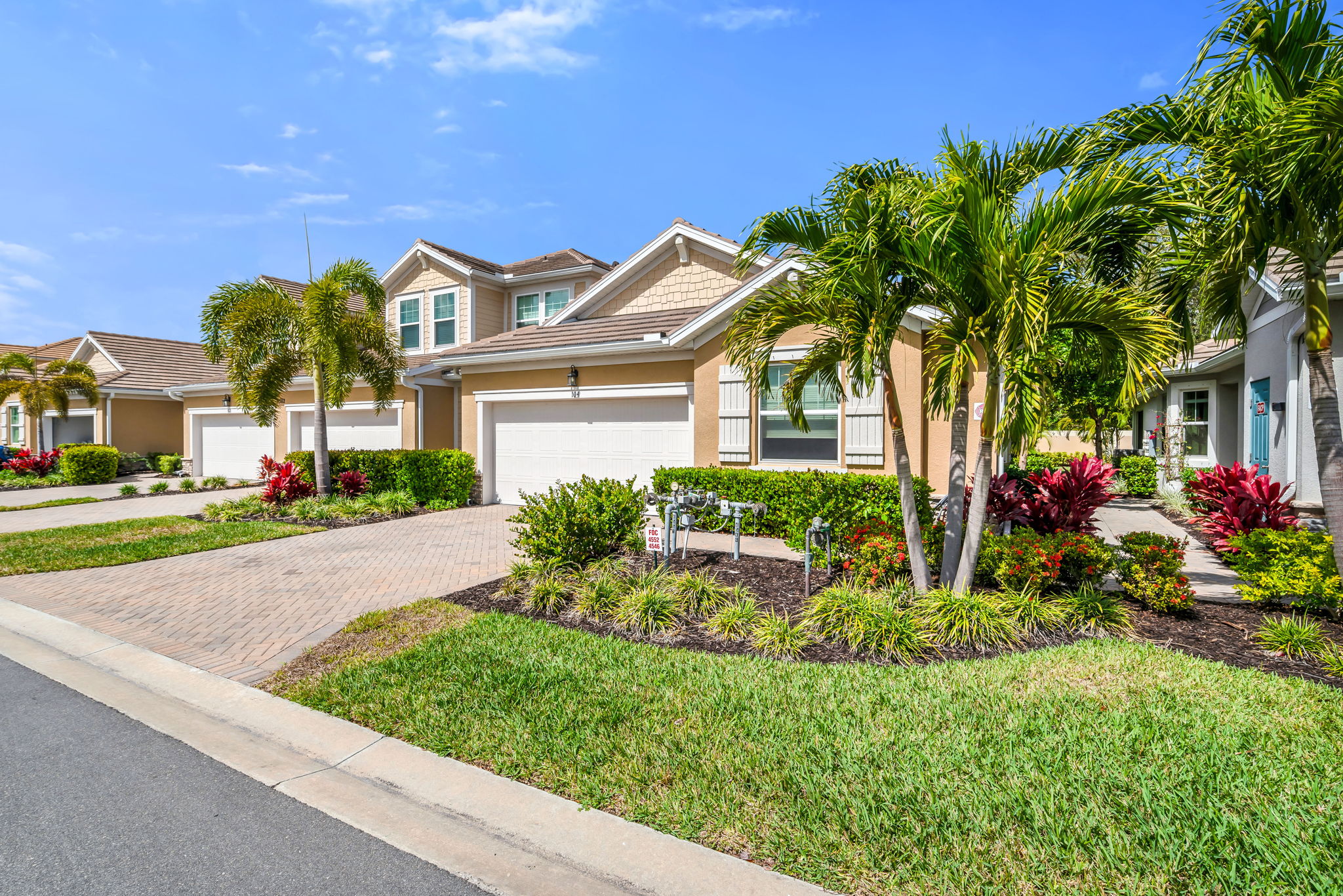 Front Elevation - End Unit w/ 2-Car Garage