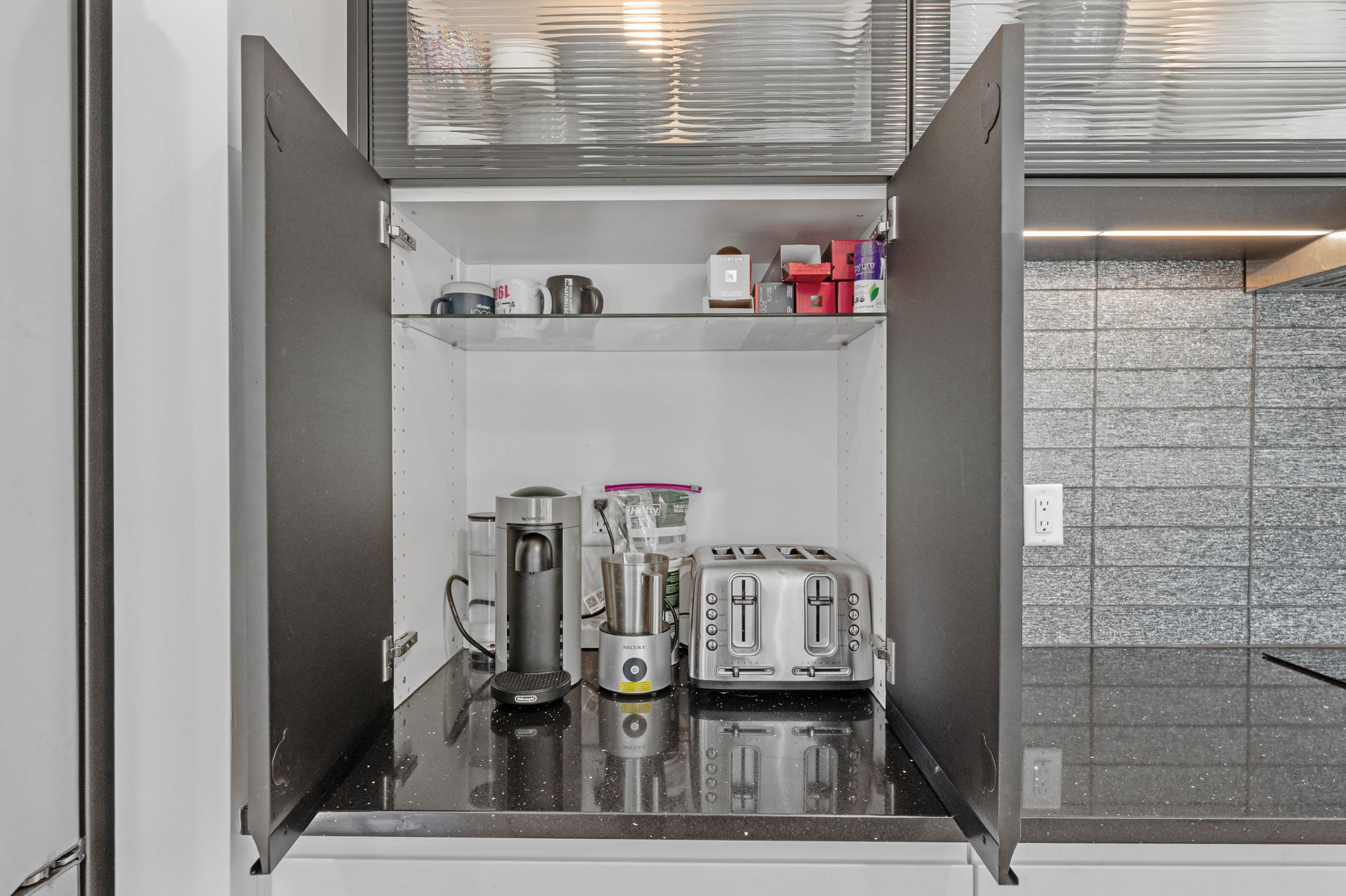 One of many custom features: 2 appliance garages