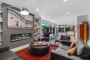 A beautiful electric fireplace in the living room