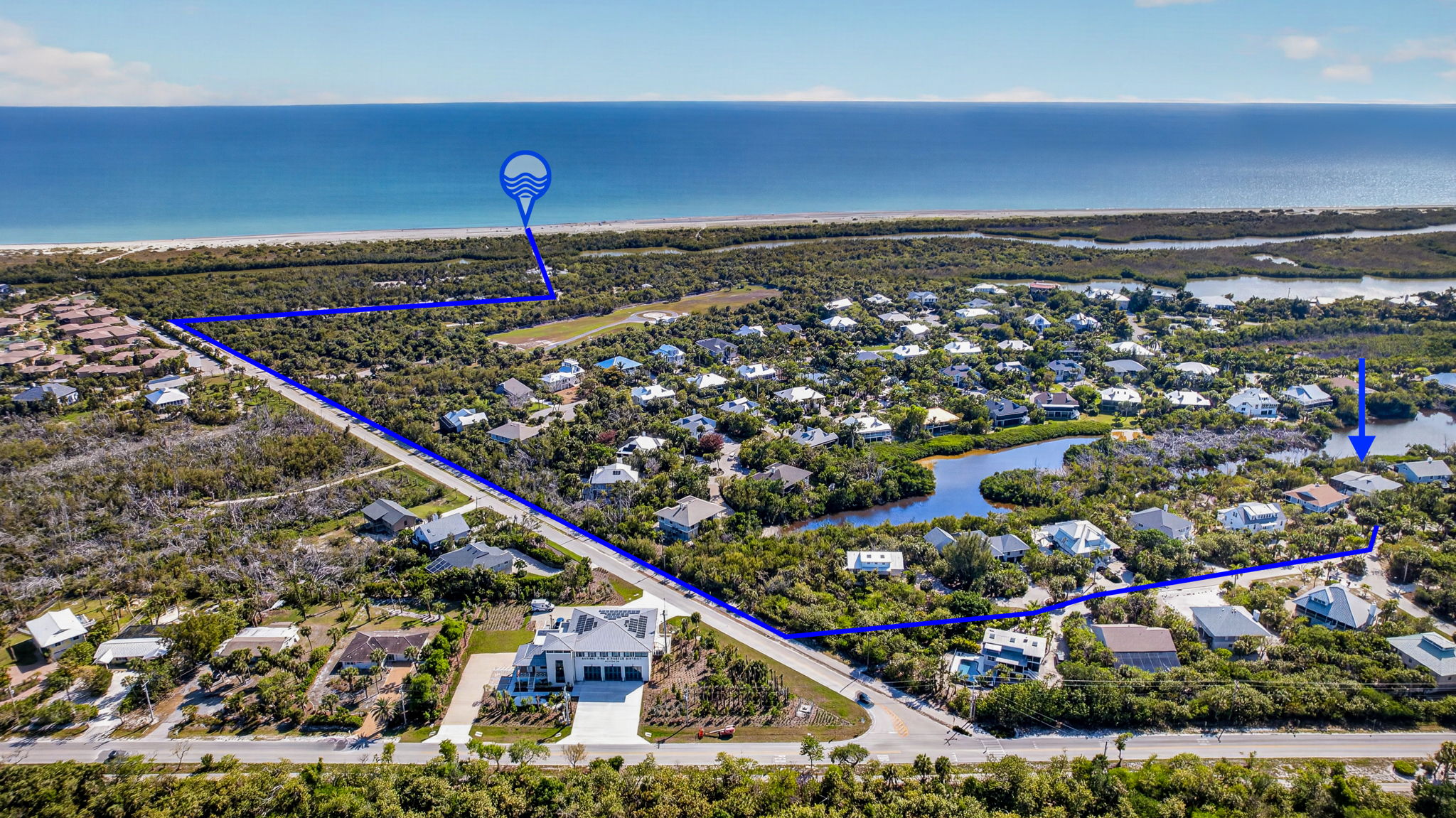 Aerial 3-beach marker