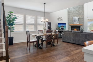 The open floor plan functions well for gatherings and everyday living.