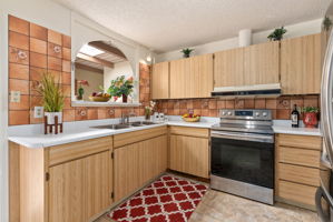 Kitchen with stainless steel appliances