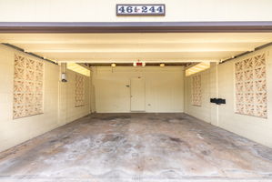 Two car garage with motorized garage door